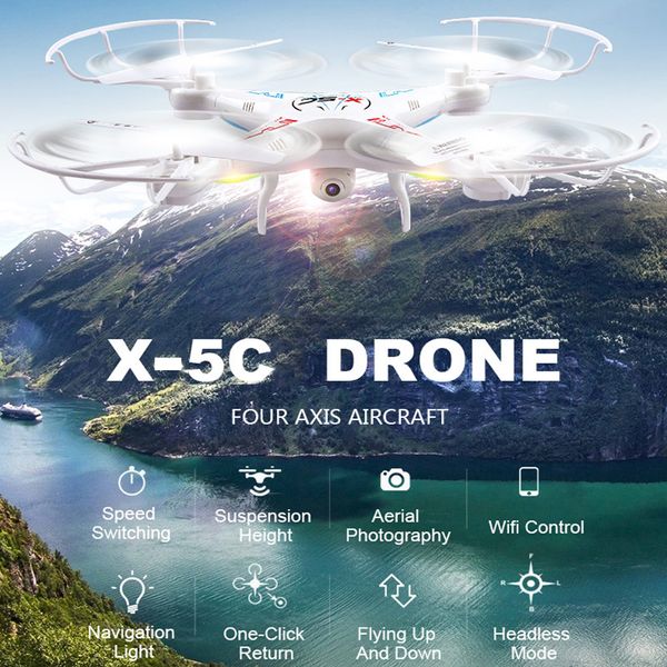 

x-5c (обновление версии) антивирус столкновения rc drone с камерой hd пульт дистанционного управления вертолета quadcopter с 2mp hd wifi кам