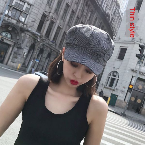

new painter's beret women's warm octagonal hat korean style all-match beret fashionable painter hat, Blue;gray