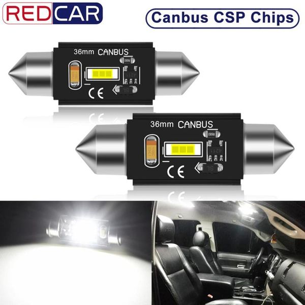 

2pcs c5w c10w festoon 31mm 36mm 39mm 41mm led bulbs canbus error super bright csp chips auto dome lamp license plate led