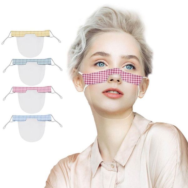 

transparent face mask lip language camouflage printing floral deaf reading mouth clear window cover adjustable washable reusable ahd570