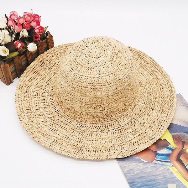 

natural lafite natural hat lafite handmade folding hat hand-made crochet cap style sunshade autumn folding cap, Blue;gray