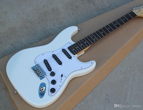 

oem white electricguitar with 3s blackpickups,scalloped rosewood fingerboard,big headstock,offering customized services