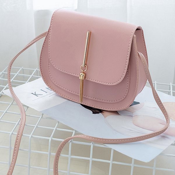 

women tassel leather shoulder bag fashion simple style solid plain color messenger bag crossbody bags for women bolsa feminina 5$
