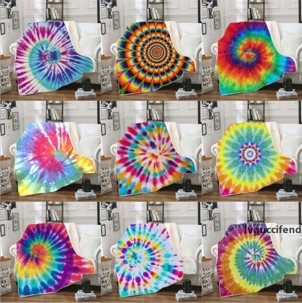 

rainbow spiral blanket double layer thickening blanket 3d printing soft warm children sofa throw blankets kids gift bedding supplies lxl454