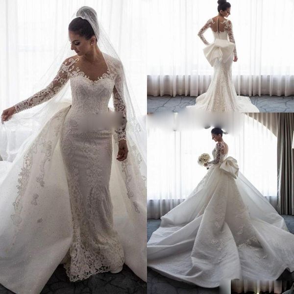 

wedding dresses mermaid bridal gowns lace appliques plus size 2 4 6 8 10 12 14 16 18 20 22 24, White