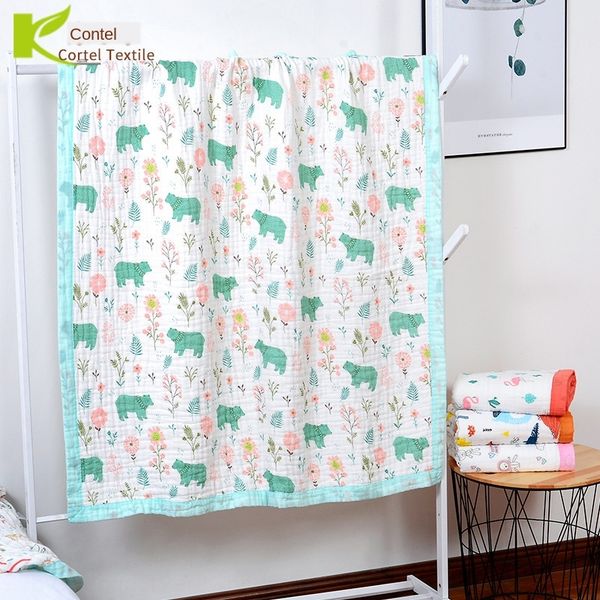 

baby washable color towel quilt six-layer gauze children's quilt 110*110 baby blanket children's towel kindergarten