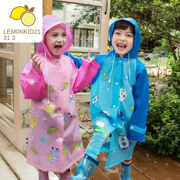

fbcp9 lemonkid special price cloak rain gear children's raincoat rain gear boys and girls waterproof children's raincoat baby stud, Red;brown