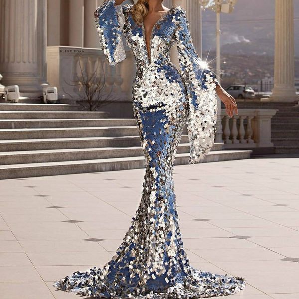 

mermaid sequin prom dresses, Black