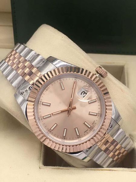 

3a luxury men's mechanical watch.automatic calendar 12633-62613. series 41mm.men's sport mechanical watch.sports mechanical watch, Slivery;brown