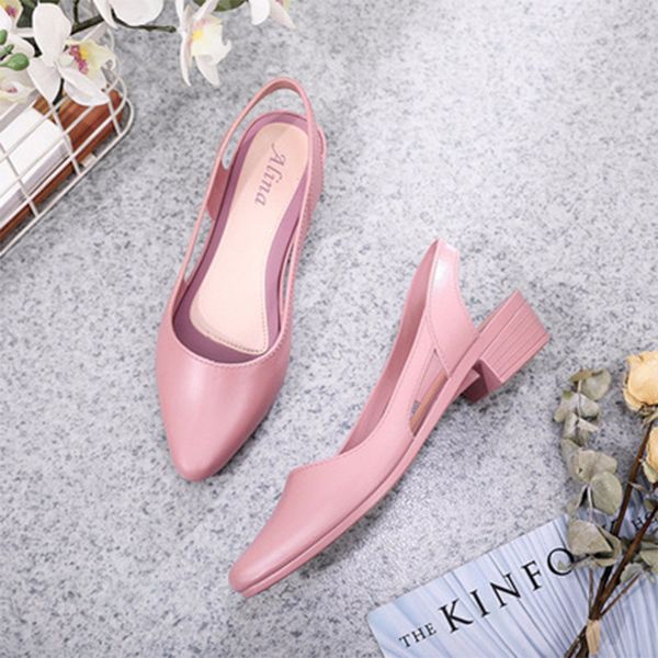 

women slingback sandals woman low heels female candy colors shoes ladies platform women's summer casual outdoor footwear, Black