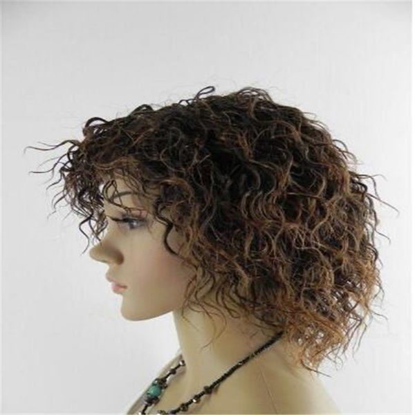 

sell short brown curly cosplay full wig color, Black