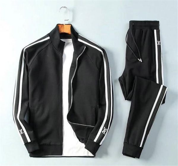 

designer luxury men's suit 2020 new summer brand men's sportswear suit jogging brand jacket + pants sports suit hip hop mens track, Gray