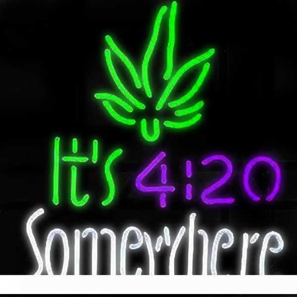 

new handcraft its 420 oclock somewhere real glass tubes beer bar pub display neon sign 19x15offer