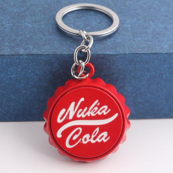 

rj new red nuka cola beer bottle opener pip boy keychain key chains love beer drop ship car keyring father's day chaveiro gifts, Silver