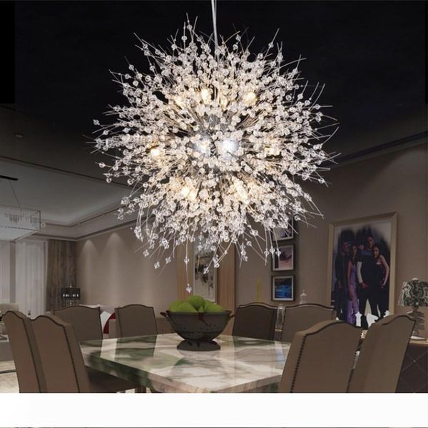 

modern dandelion led ceiling light crystal chandeliers lighting globe ball pendant lamp for dining room bedroom living room lighting fixture