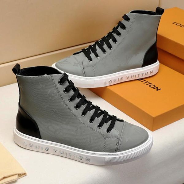 

new luxury mens casual shoes boots fashion sneakers zapatos de hombre with origin box ankle boots mens shoes bottes hommes ankle boots drop, Black