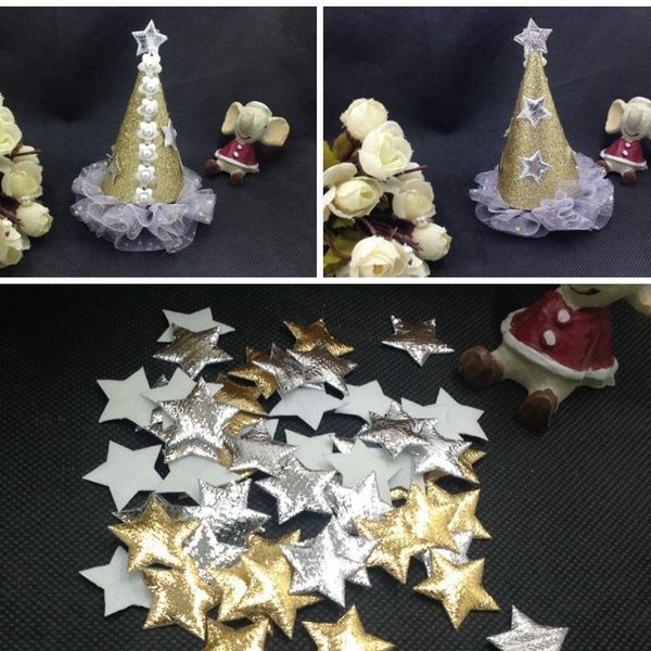 

mfjnh diy clothing bag hair headdress material 20mm gold and ornaments and ornaments diy accessories silver cloth ultrasonic embossing star