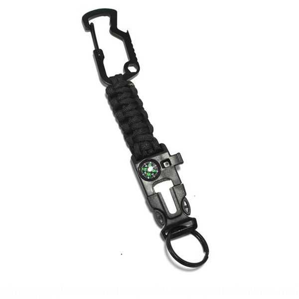 

m1xli shark multi-functionthermometer whistlebuckle umbrella rope woven multi-function bracelet compassflint whistle blade shark multi-funct