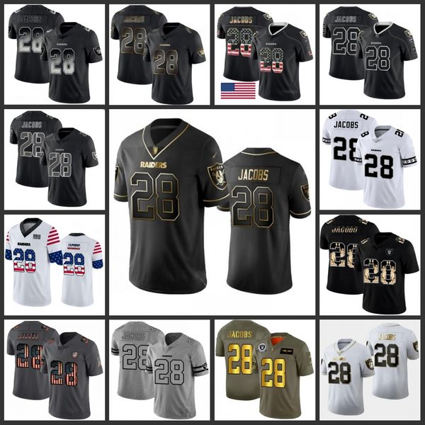 

las vegas raiders men #28 josh jacobs men's edition vapor limited women youth jersey, Black;red