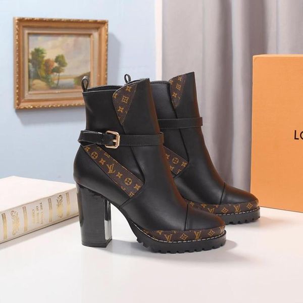 

womens booties casual fashion ankle boots discovery ankle martin boot with original box bottes femmes luxury leather big size womens shoes