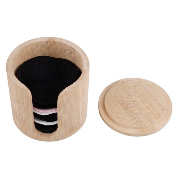 

2020 cleansing cotton pad storage box makeup cotton swab storage box deskfinishing organizer wood container new