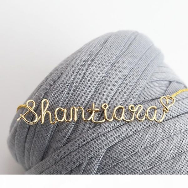 

pinjeas custom name choker chain necklace pendent handmade wire wrap jewelry mother's day gifts women s colthing accessories, Silver