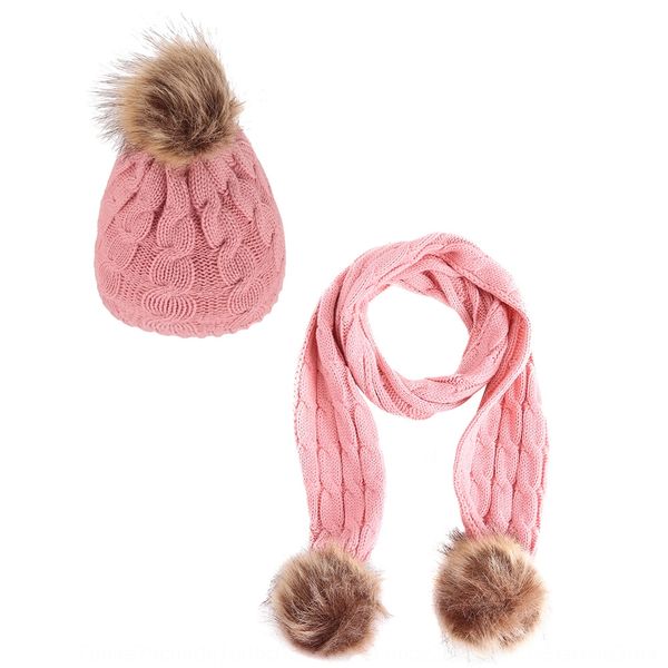 

children's scarf rubber ball hat velvet 8-character twist belt fur ball scarf hat set two-piece set (-10, Blue;gray