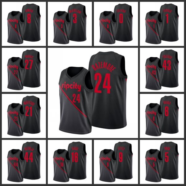 

Portland Trail Blazers Al-Farouq Aminu C.J. McCollum Damian Lillard Evan Turner Kent Bazemore Nik Stauskas Men 2019-20 City Jersey