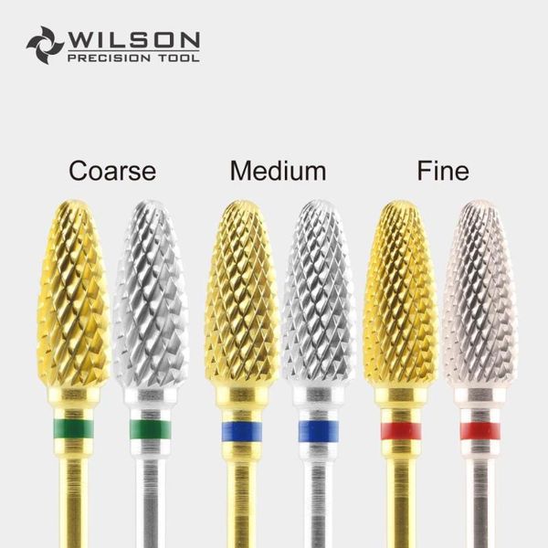

flame bits - gold/silver - wilson carbide nail drill bits electric manicure drill & accessory
