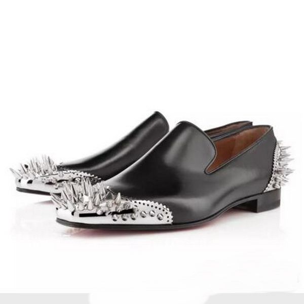 

newbrand red bottom мокасины luxury party свадебная обувь дизайнер черные лакированные замша с ботинком шипы шипованные платье обувь мужская, Black