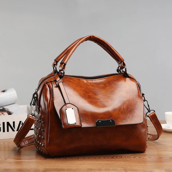 

women bags vintage bags for women 2020 shoulder bag cover rivet casual fashion handbag pu leather new messenger bag