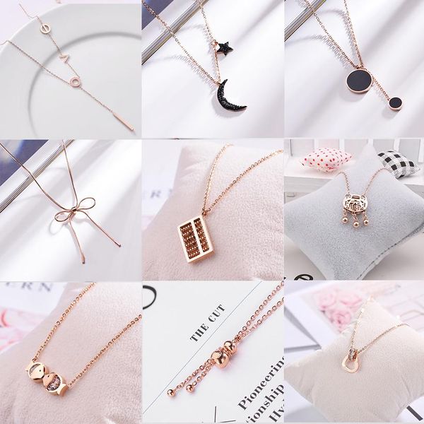 

женщины ожерелье ожерелья ключицы подвеска collares 2019 мода ювелирные изделия розовое золото себе подвеска, Silver