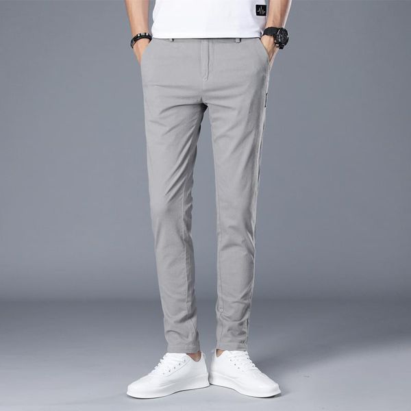 

2020 new brand men pants casual mens business male trousers classics mid weight straight full length fashion breathing pant, Black