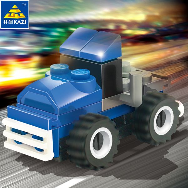 

kid toy 27+pcs mini blue racing car series block toy for child toy kid gift 06