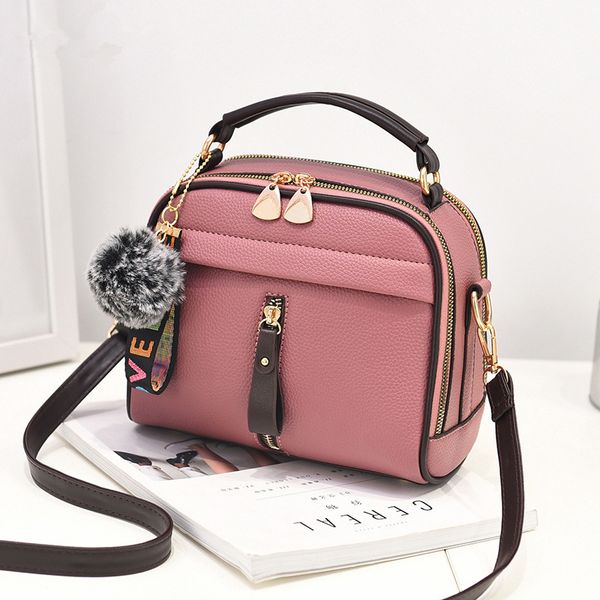 

2020 fashion women handbag pu leather women messenger bags with ball toy female shoulder bags casual ladies party handbags