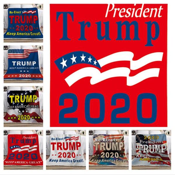 

trump 2020 keep america great printed blanket winter double thick blanket square boutique blanket 130*150cm president election d73003