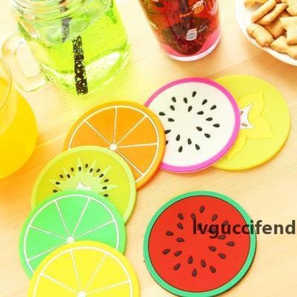 

fruit coaster slice silicone coaster colorful coaster non-slip absorbing moisture to prevent table damage from spill