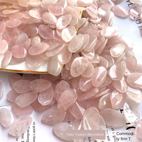 

yuanyi diy accessory crystal natural stone jade flower 13*22mm pink crystal roll magnolia petals diy han clothing hairpin accessories, Silver