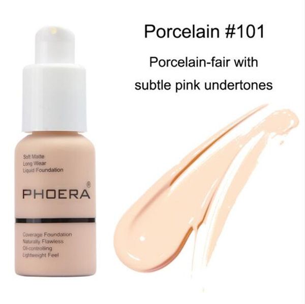 

phoera matte liquid foundation makeup full coverage flawless long wear soft matte oil control 10 colors foundation