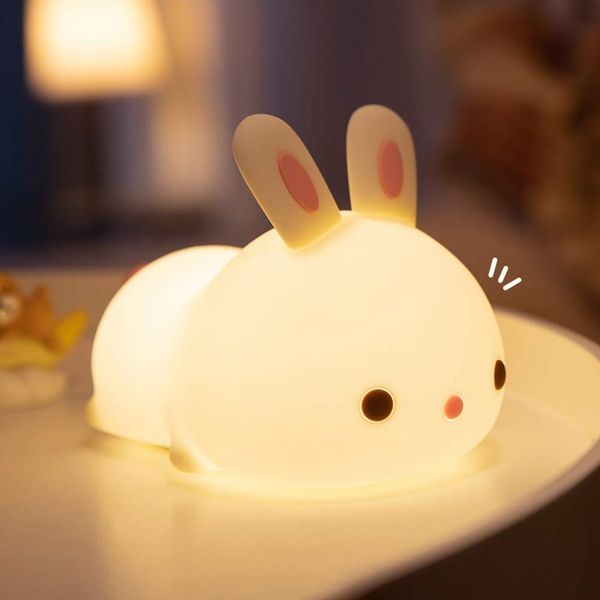 Luci notturne a LED per la cameretta dei bambini Luce notturna per bambini in silicone con animali carini con sensore tattile, i migliori regali per ragazzi adulti, ragazze e bambini