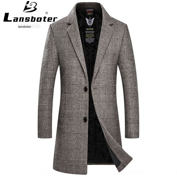 

новая ветровка шерсть шерсть тонкий средней длины шерсти ветровка мужская утолщенной шерстяное пальто мужские пальто, Black