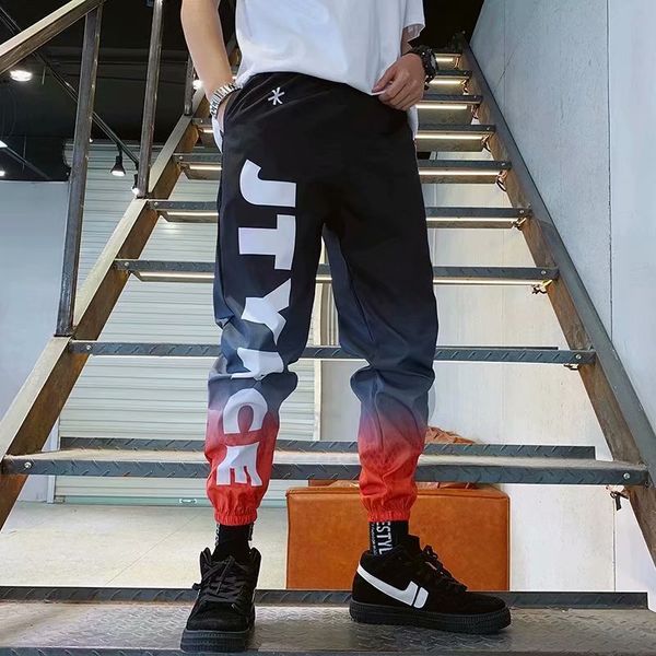 

2020 мужские брюки мода хип-хоп streetwear шаровары мужчин повседневный jogger harajuku sweatpants печати письмо мужская одежда, Black