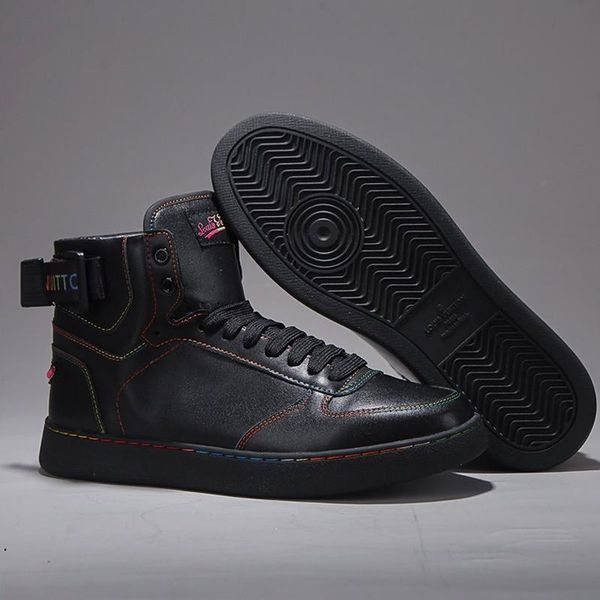 

new arrival rivoli sneaker boots mens shoes comfortable soft footwears lace -up fashion sports men boot herren sportschuhe, Black