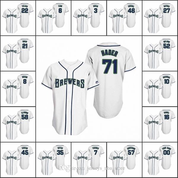 

milwaukee brewers men 8 ryan braun 22 christian yelich 6 lorenzo cain women youth turn back the clock throwback custom jersey, Blue;black