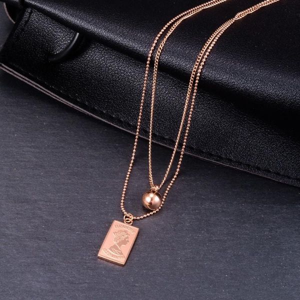 

bohemia portrait double-layer square gold pendant necklaces for women vintage rose fashion long necklace 2020 jewelry gifts, Silver