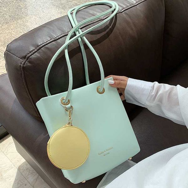 

solid color summer pu leather 2 pcs/set bucket bags for women 2020 elegant shoulder handbags female travel cross body bag