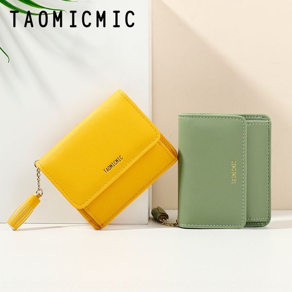 

yuexikai 2020 new korean short women's multi-functional pu card bag fashion creative wallet wallet tassel coin purse