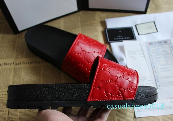 

новая мода дизайнер туфлями из натуральной кожи красного зеленый полосы высокого качества скольжения случайных сандалии обувь с размером пче, Black