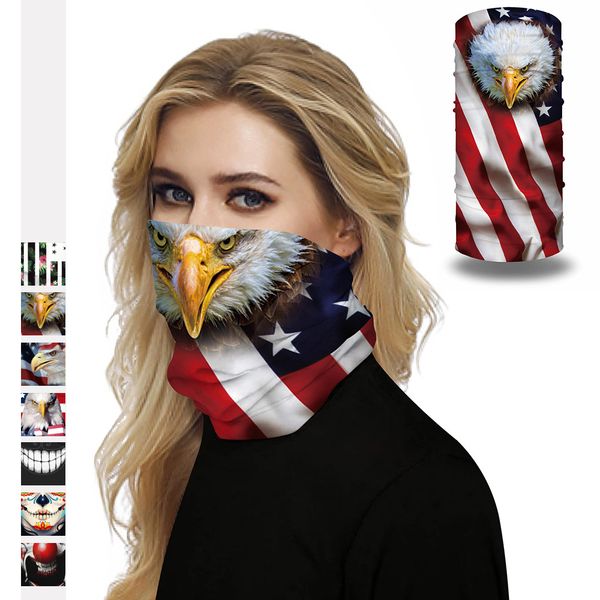 

ice silk mask eagle digital printing breathable outdoor riding dust mask hip hop scarf handkerchief wristband headband scarf mask