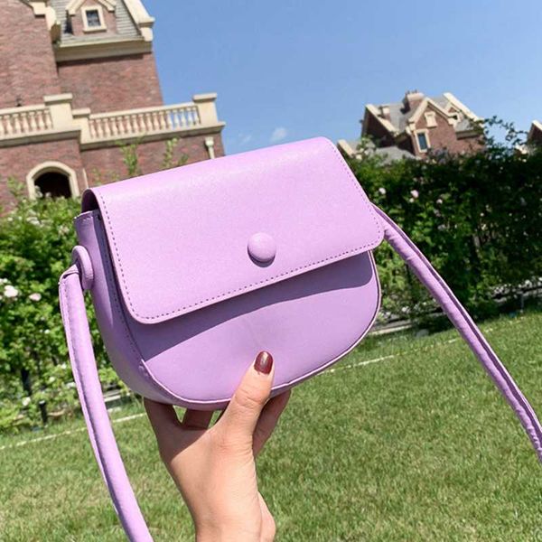 

vintage shoulder saddle bags women semicircular shaped solid handbags